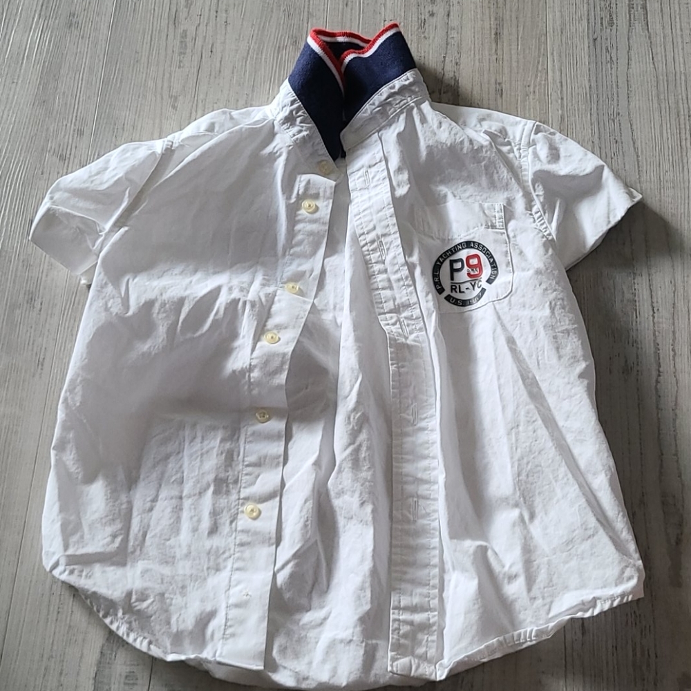 4T Polo white button down